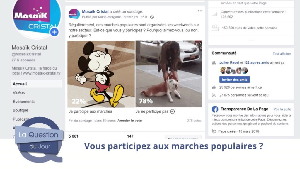 Vous participez aux marches populaires ?