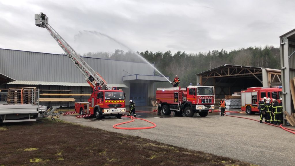 Les pompiers en manœuvre