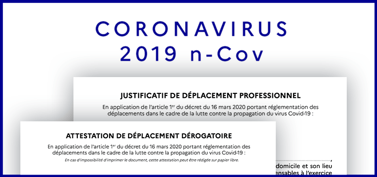 Attestation de déplacement dérogatoire