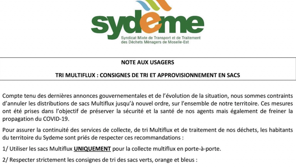 Le Sydeme annule ses permanences multiflux