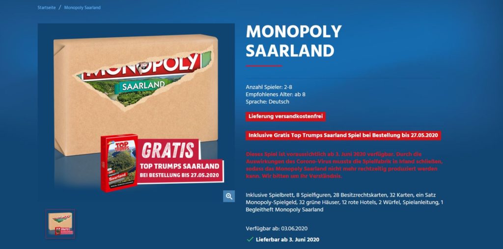 Un monopoly sarrois va voir le jour