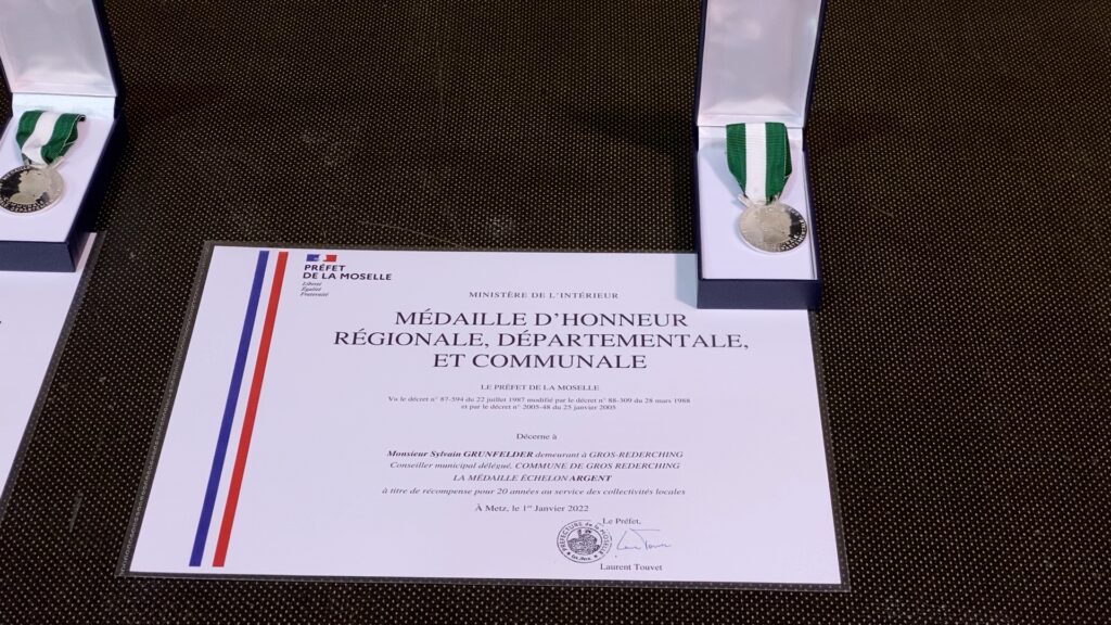 4 médailles d’honneur régionale, départementale et communale à Gros-Réderching