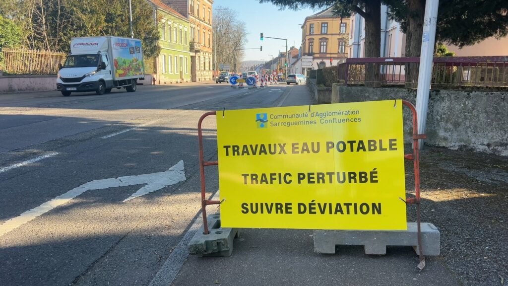 Le chantier d’eau potable impacte le trafic à Sarreguemines