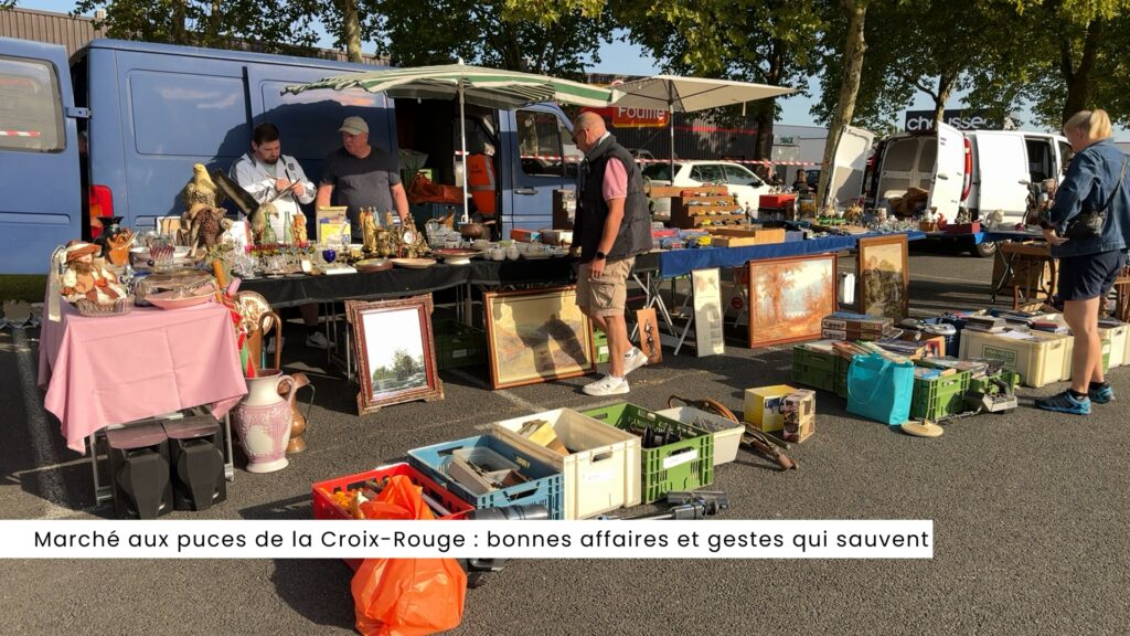 Sur la zone commerciale de Neunkirch, le marché aux puces de la Croix-Rouge a fait le plein : 220 exposants présents. Réalisation : Marie PHILIPPE